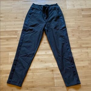 Athleta Black Cropped Pants Relaxed Fit Elastic Waist